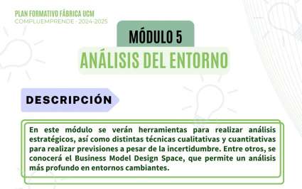 Vuelven los módulos de emprendimiento de la Fábrica UCM: El miércoles 20 de noviembre, Módulo 5